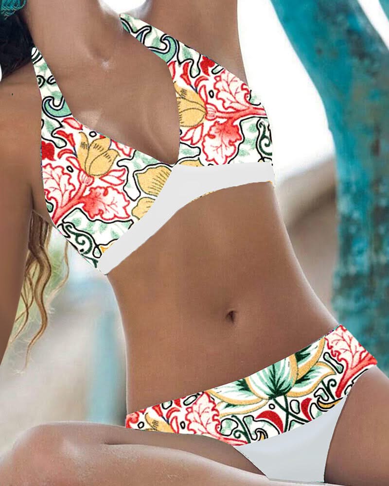 Ensemble de bikini à motif floral-Costumes Estivaux pour Femmes-PARIS FEMME