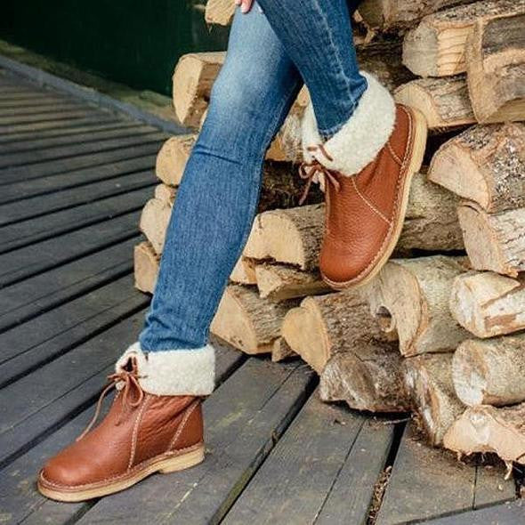 Bottes cuir veau imperméables - Doublure laine - 50% rabais-Chaussures-PARIS FEMME