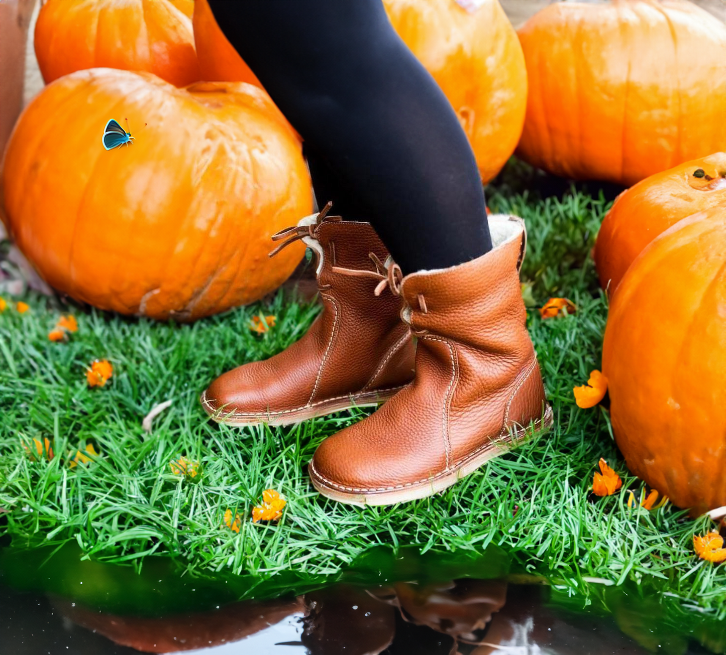 Bottes cuir veau imperméables - Doublure laine - 50% rabais-Chaussures-PARIS FEMME