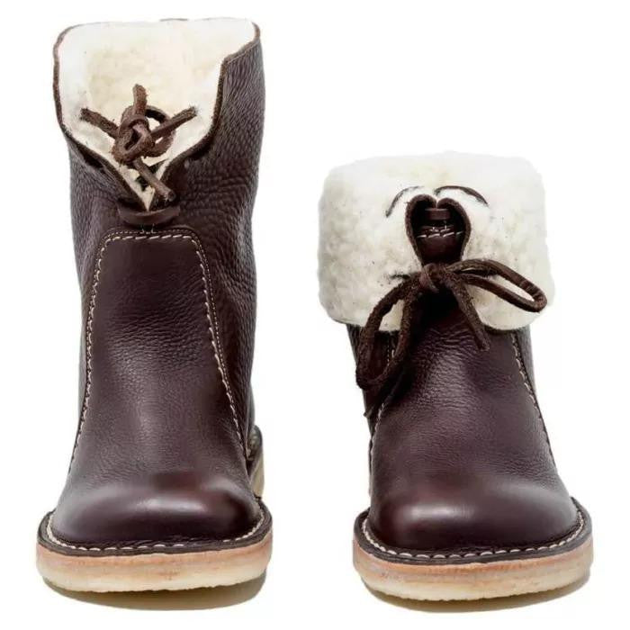Bottes cuir veau imperméables - Doublure laine - 50% rabais-Chaussures-PARIS FEMME
