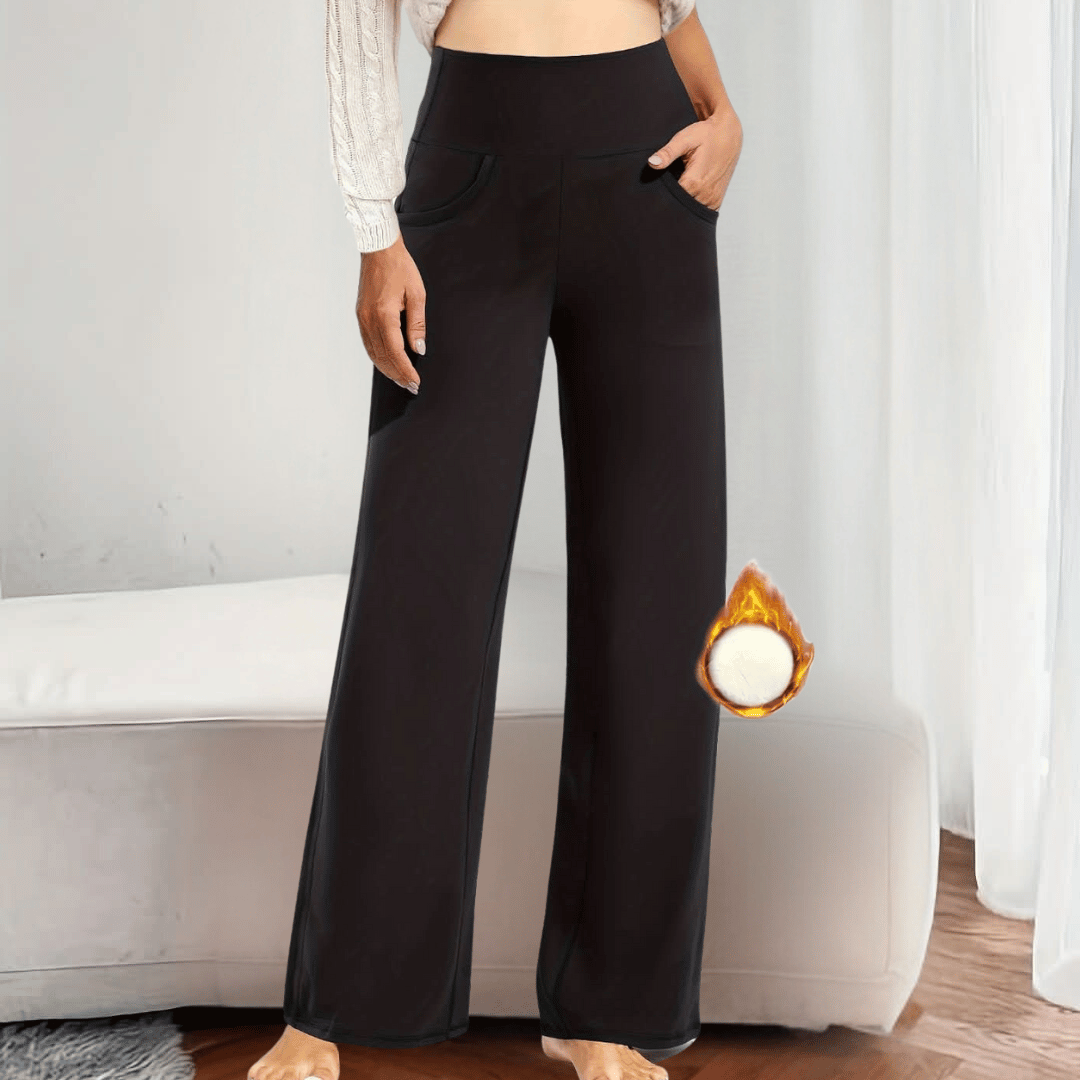Larysa Pantalons Élastiques en Polaire-Pantalon femme-PARIS FEMME