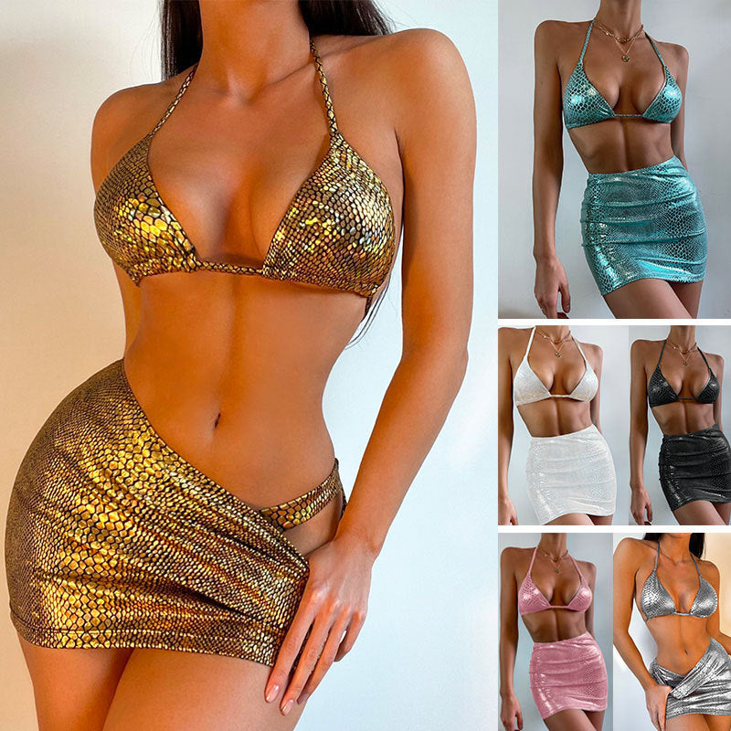 Ensemble de bain serpent 3 pièces - Élégance estivale-Maillots de bain-PARIS FEMME