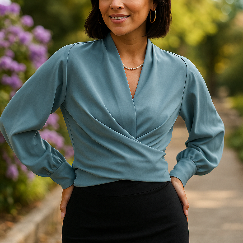 Blouses V-hals - Manches bouffantes