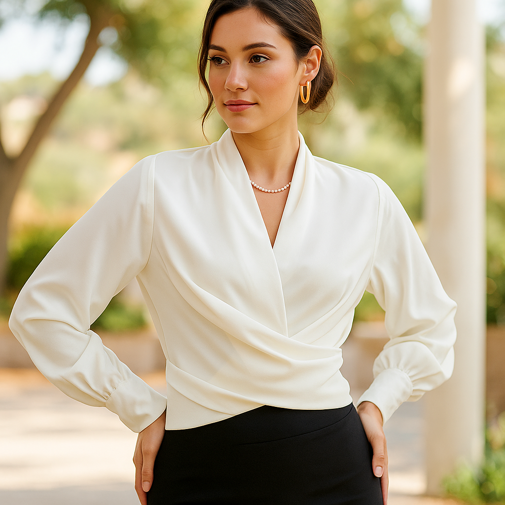 Blouses V-hals - Manches bouffantes