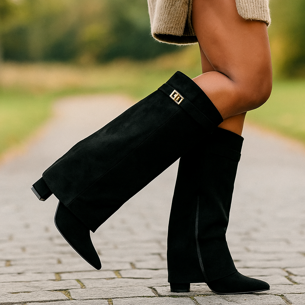 Bottes montantes à talon - Élégance automnale - Confort hiver