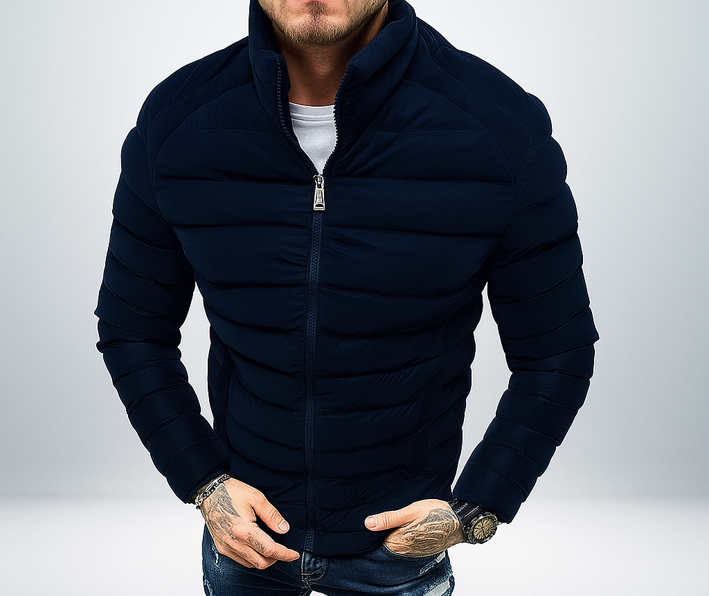 Veste Puffer Homme - Isolation Rembourrée - Col Haut - Coupe Ajustée