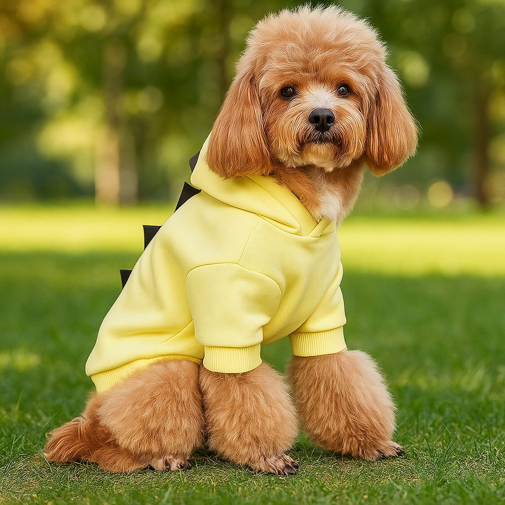 Hoodie Halloween Dinosaurier für Hund - Warmes Fleece Kostüm - Lustiges Outfit
