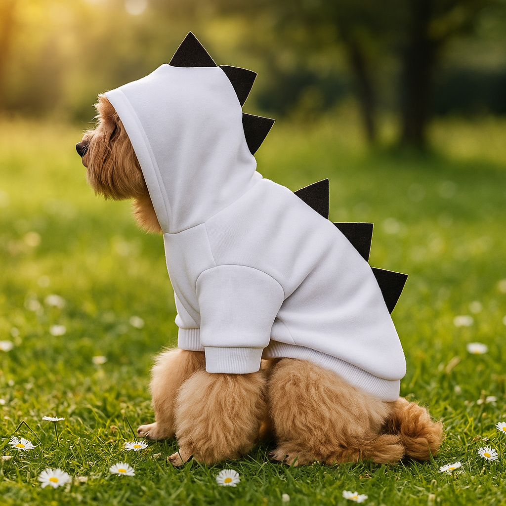 Hoodie Halloween Dinosaurier für Hund - Warmes Fleece Kostüm - Lustiges Outfit