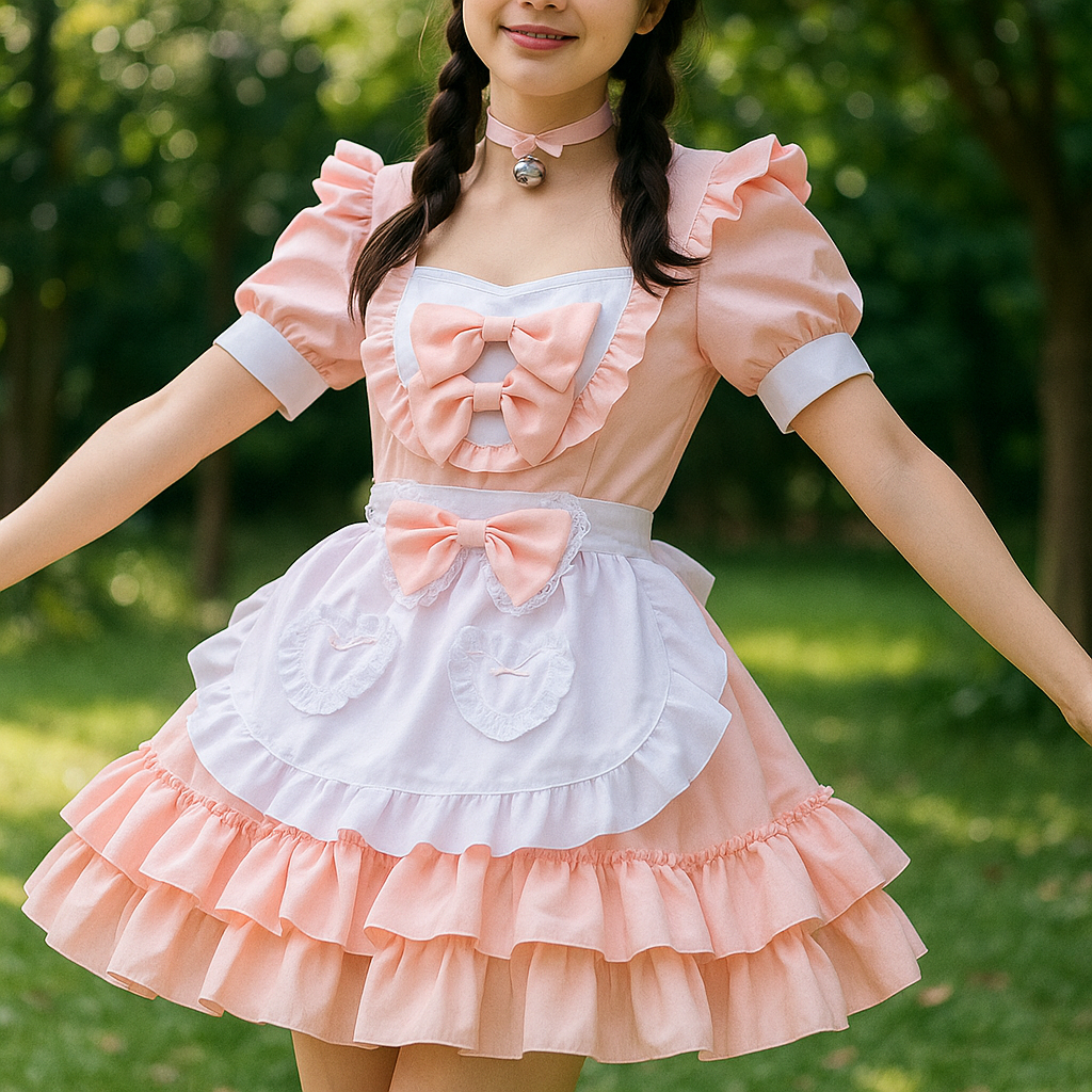 Halloween Kellnerin Kleid Große Größe - Mini Cosplay Rüschen
