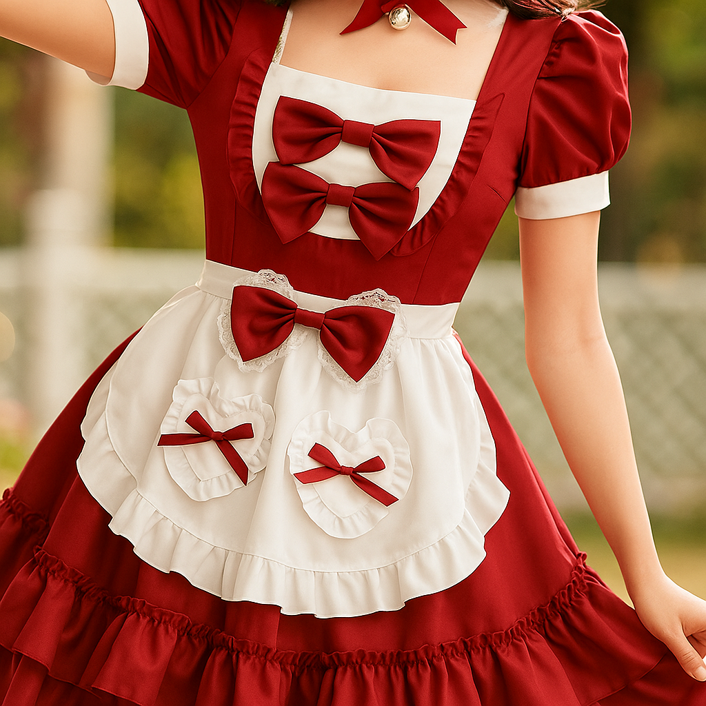 Halloween Kellnerin Kleid Große Größe - Mini Cosplay Rüschen