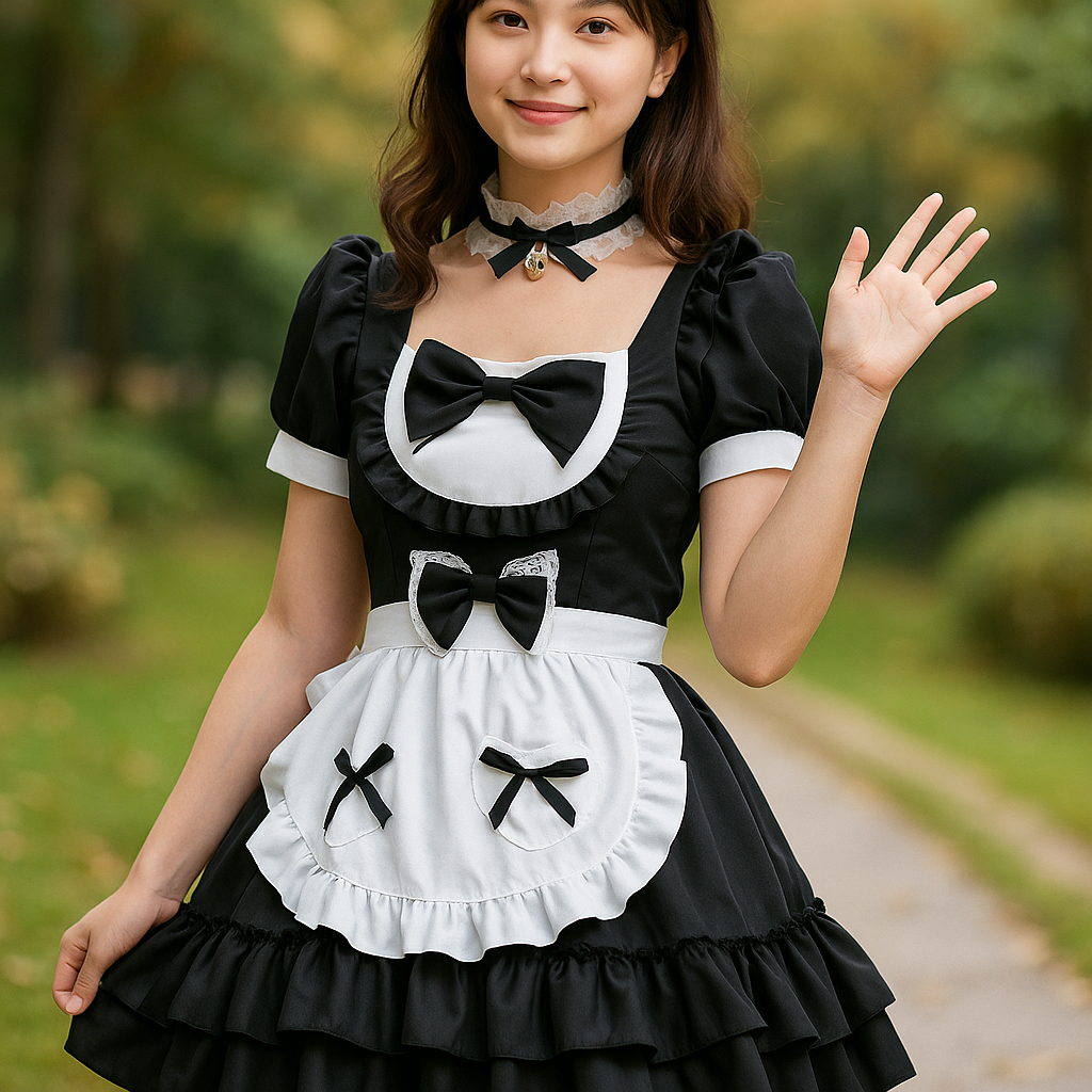 Halloween Kellnerin Kleid Große Größe - Mini Cosplay Rüschen