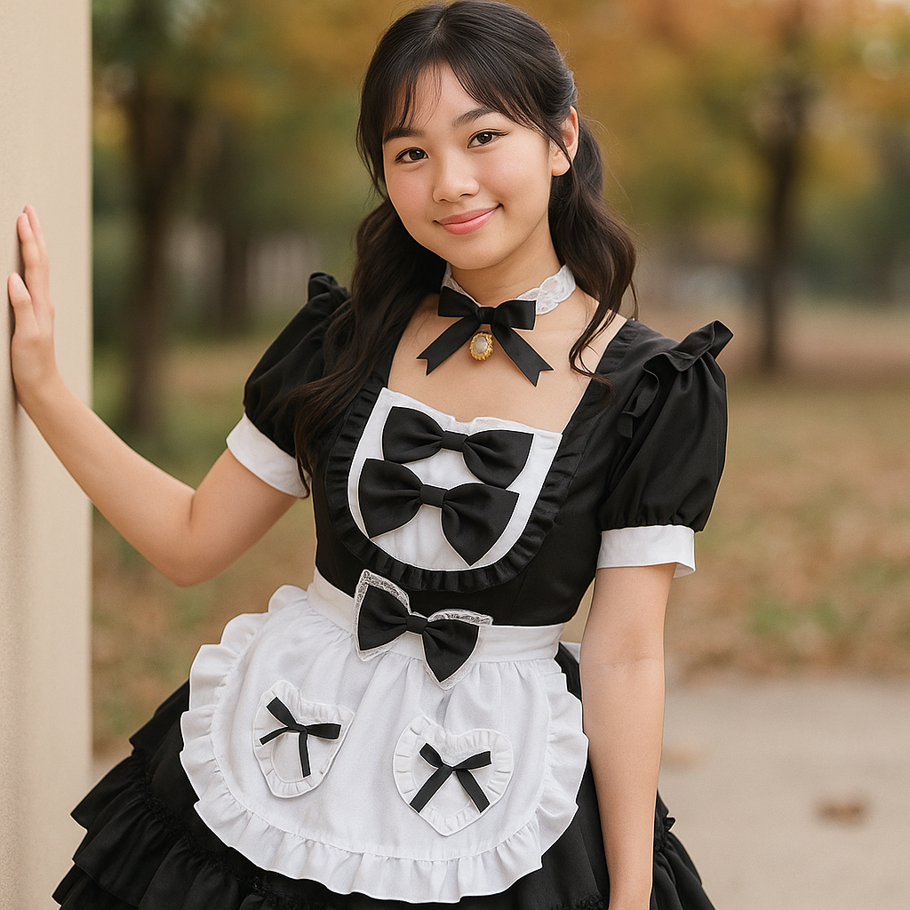 Halloween Kellnerin Kleid Große Größe - Mini Cosplay Rüschen