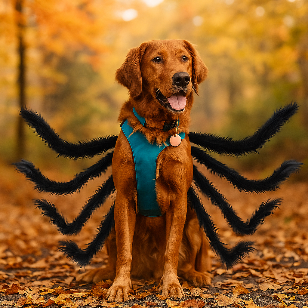 Halloween-Kostüm für Hund - Gruseliges Spinnendesign - Lustiges Fell-Outfit
