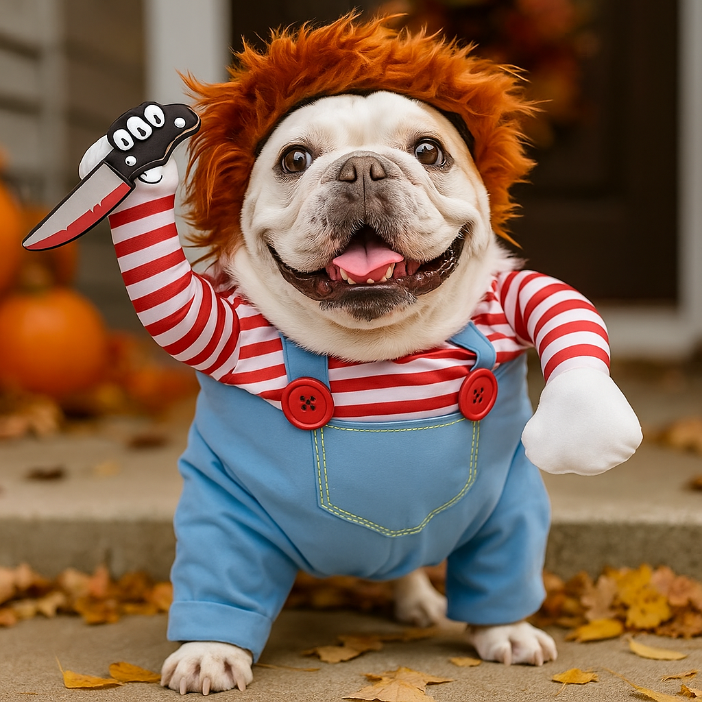 Halloween-Kostüm für Hund - Lustiges Plüschtier - Gruselige Puppe