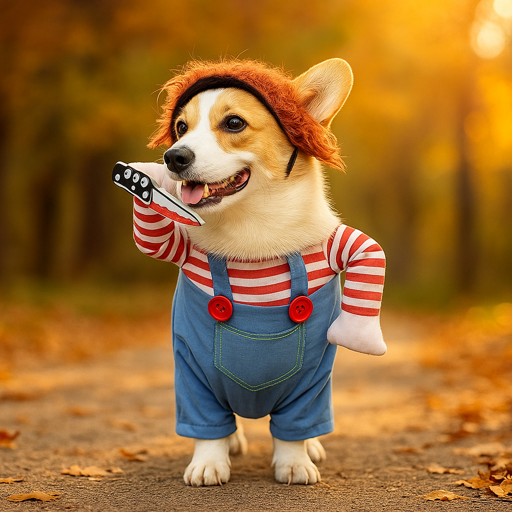 Halloween-Kostüm für Hund - Lustiges Plüschtier - Gruselige Puppe