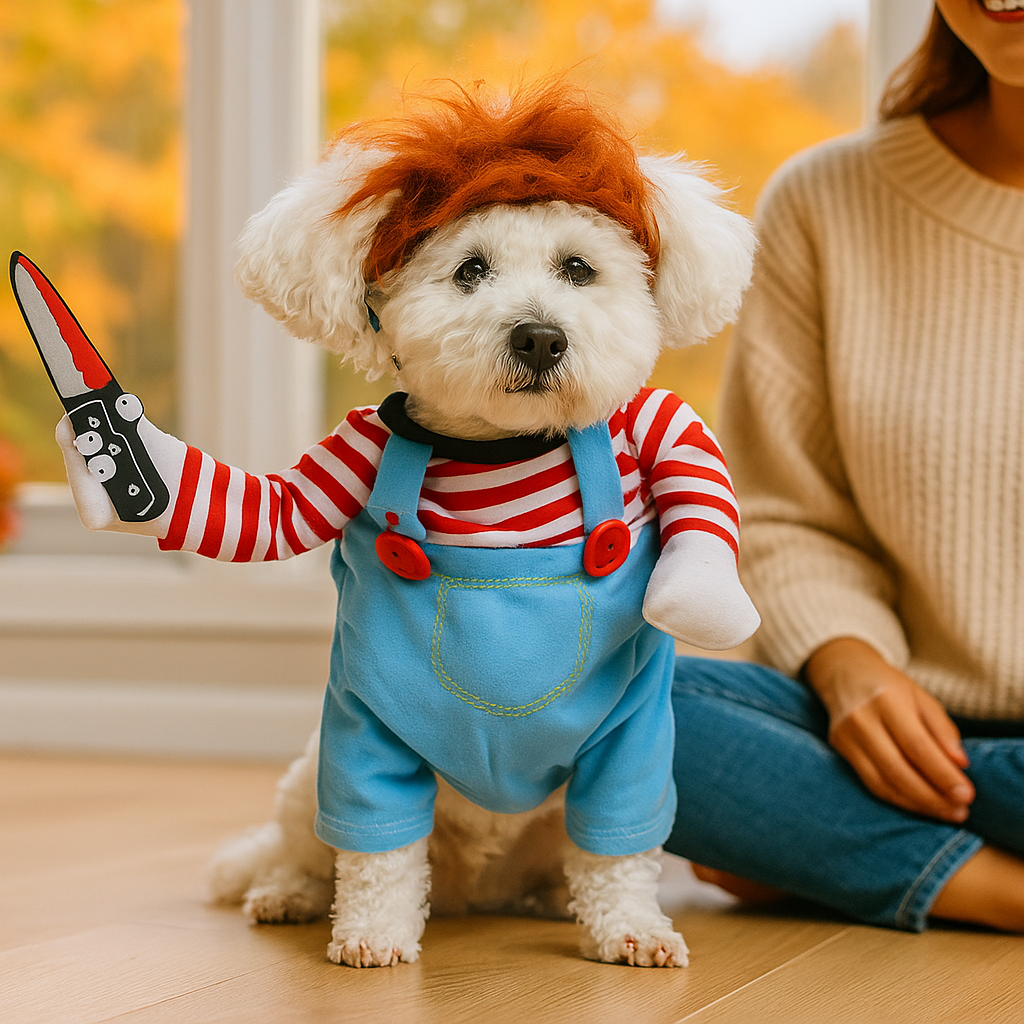 Halloween-Kostüm für Hund - Lustiges Plüschtier - Gruselige Puppe