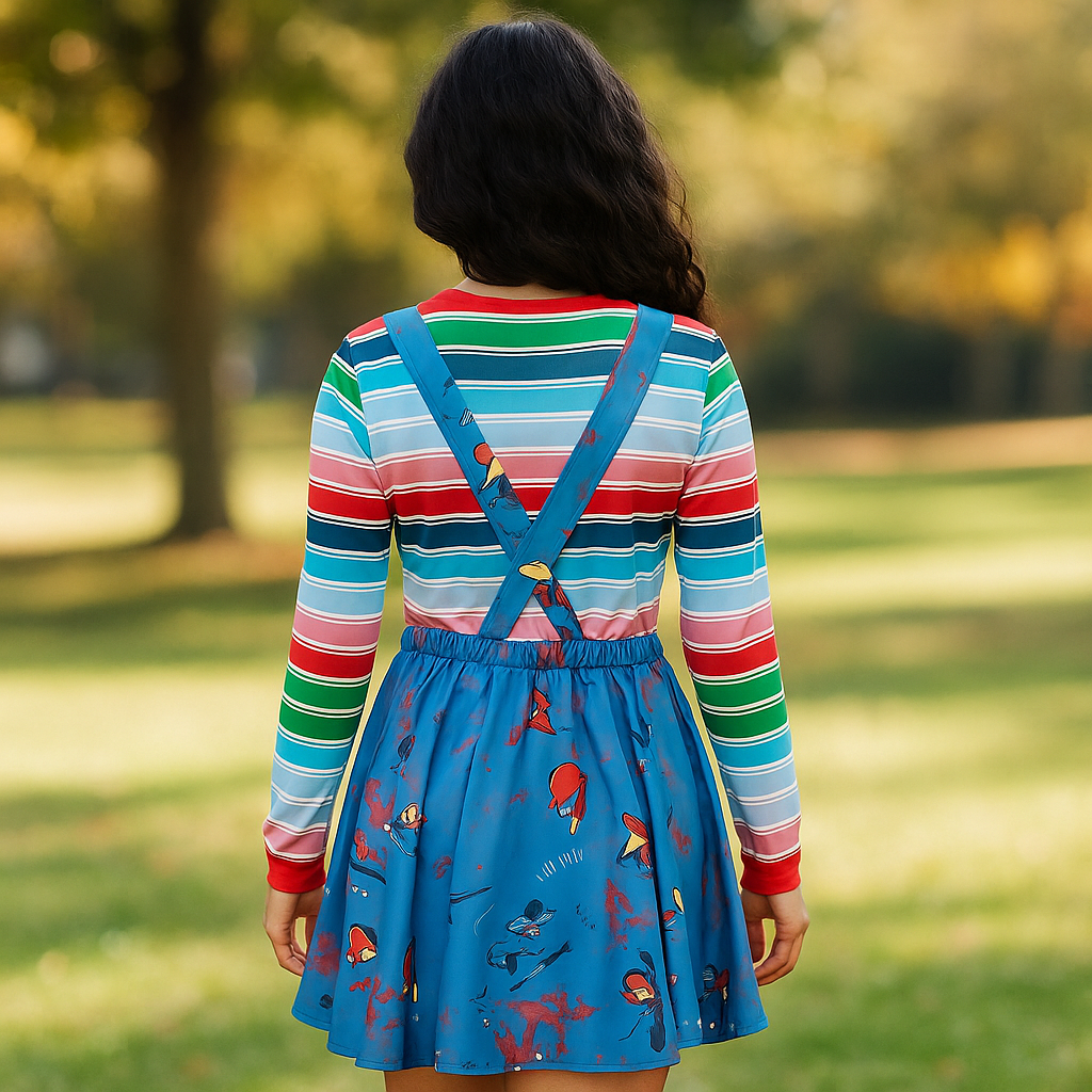 Halloween Damen Kostümkleid - Lange Ärmel - Mini Gruselig