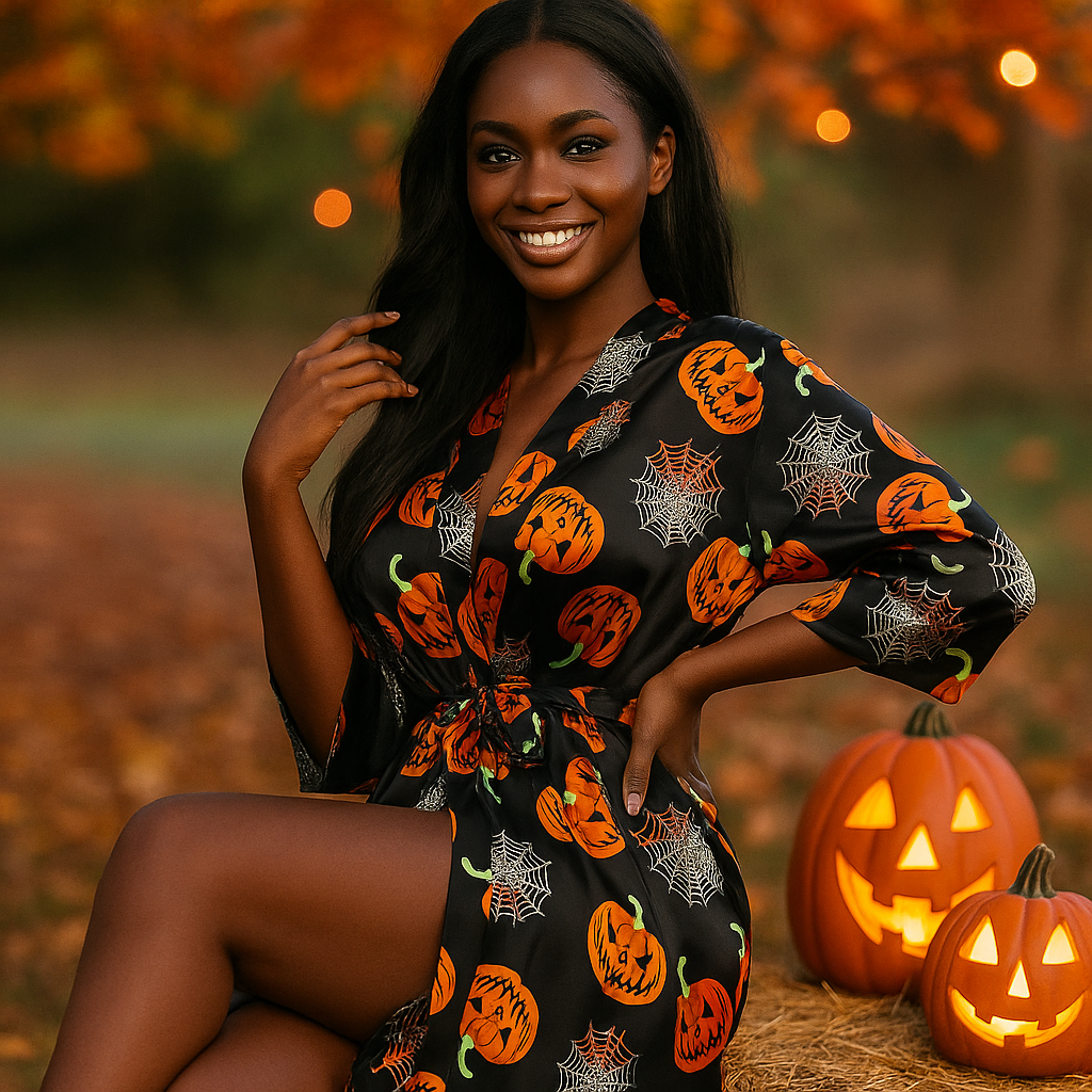 Halloween-Kostüm Cecilia - Kürbisdruck - Einzigartig & Lustig