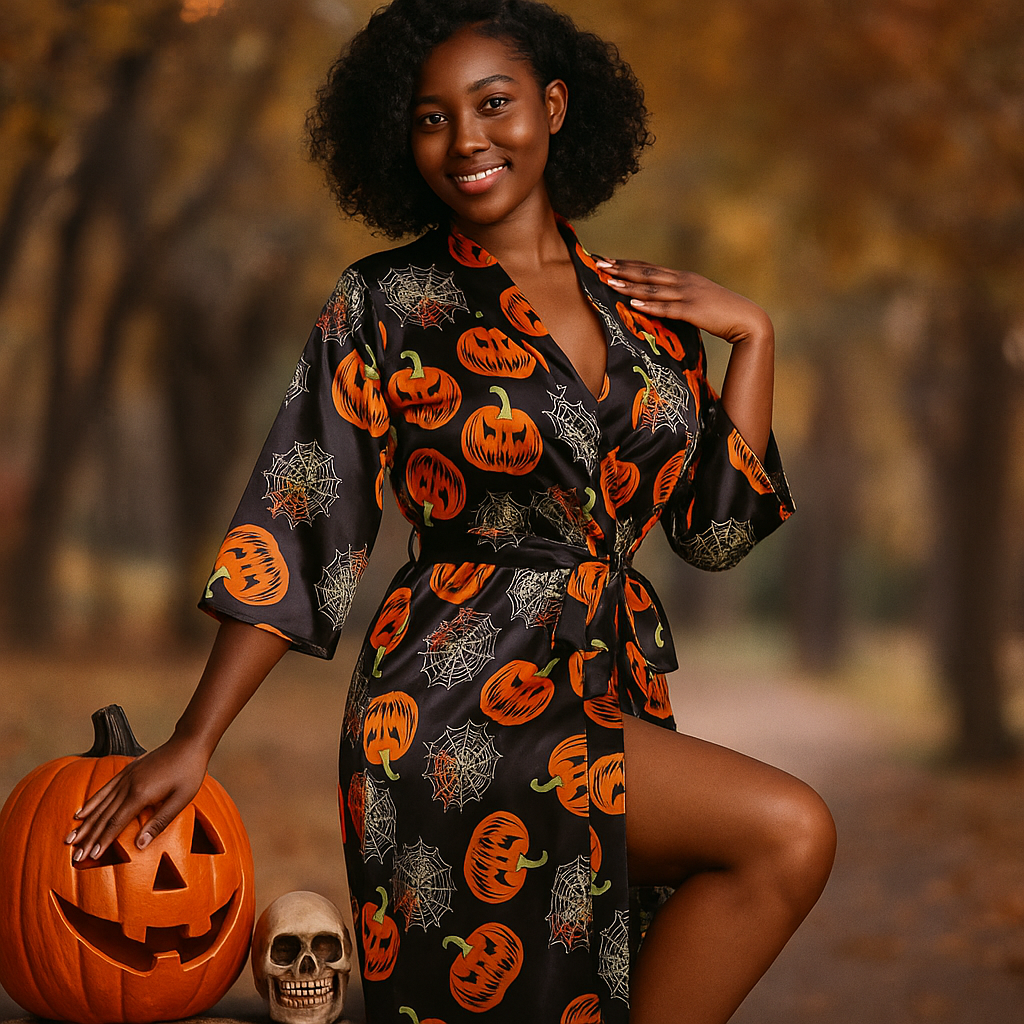 Halloween-Kostüm Cecilia - Kürbisdruck - Einzigartig & Lustig