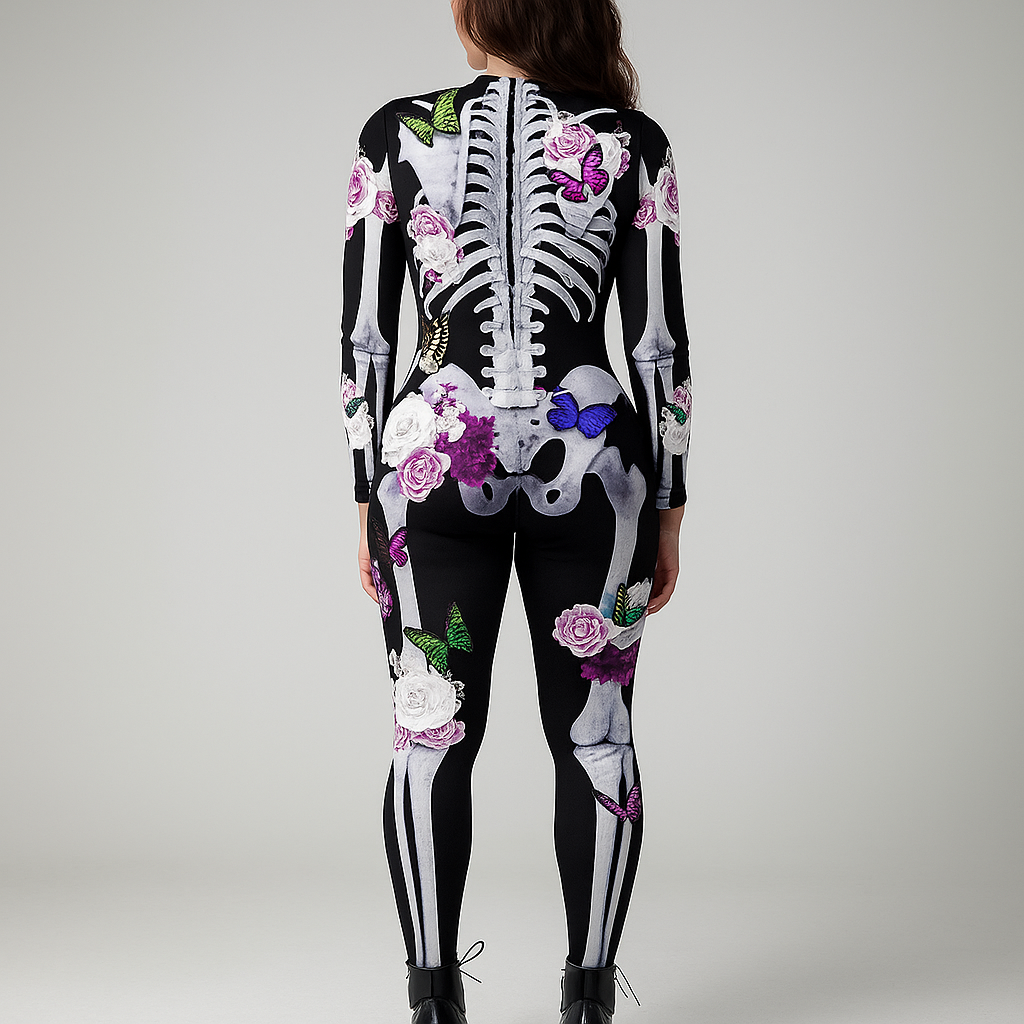 Halloween-Kostüm Ornella - Blumiges Skelett - Einzigartig & Stark