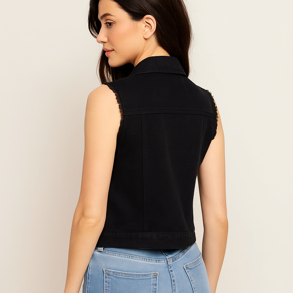 Gilet en Denim Sans Manches - Couleurs Claires - Collection Printemps