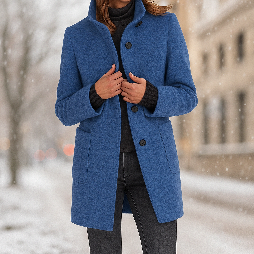 Camille - Manteau élégant pour femme avec col montant - Chaleur stylée