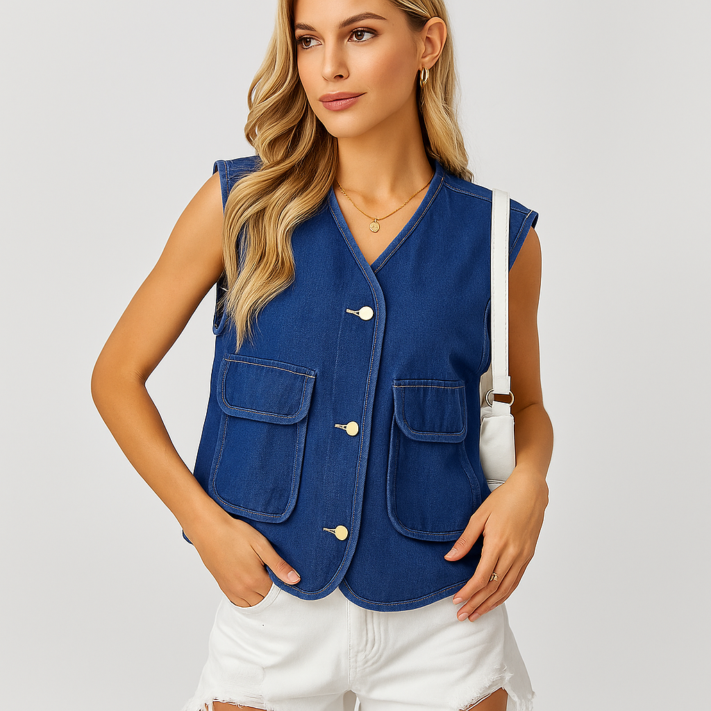 Veste en Jean à Col V - Élégante - Confortable - Polyvalente