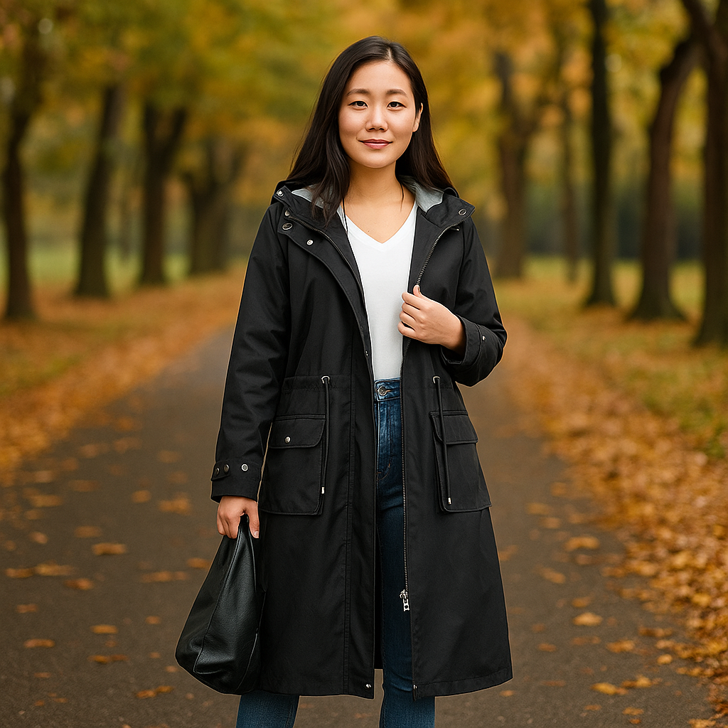 Manteau Trench Imperméable - Au-dessus des Genoux - Protection Élégante