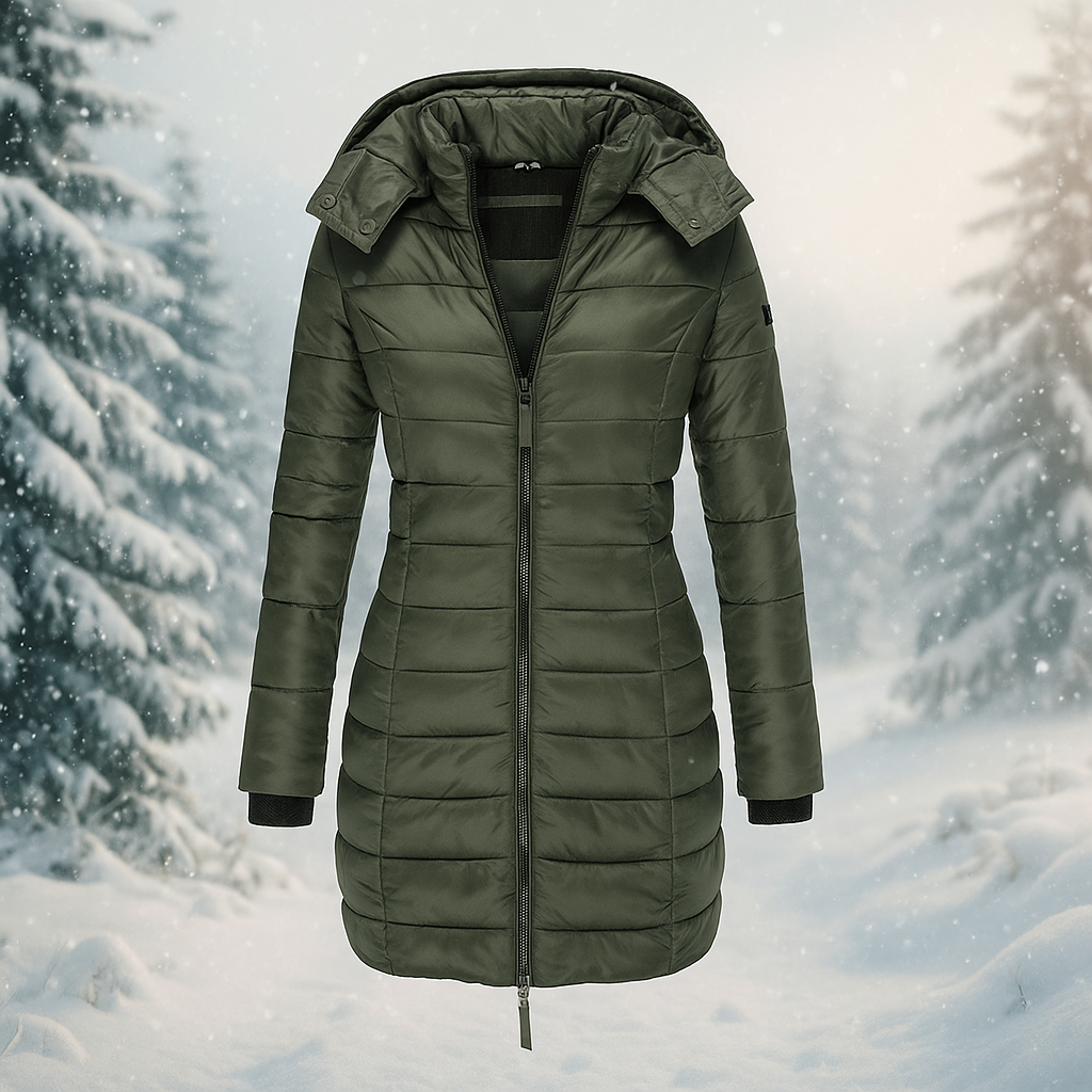Stilla - manteau long tendance - doublure douce - avec capuche