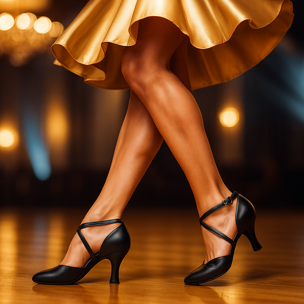 Chaussures de danse salon cuir noir