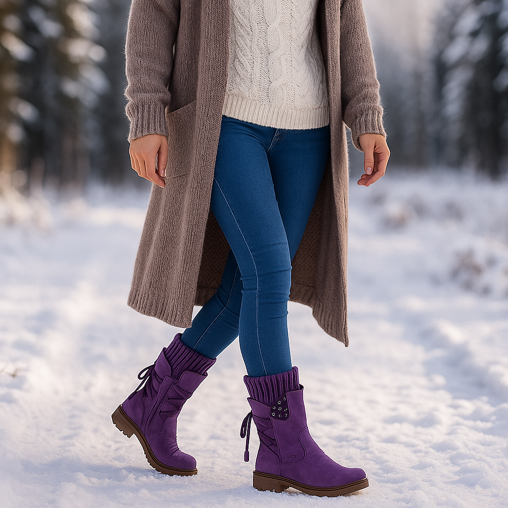 Bottines Hiver Suédées avec Détail Lacé