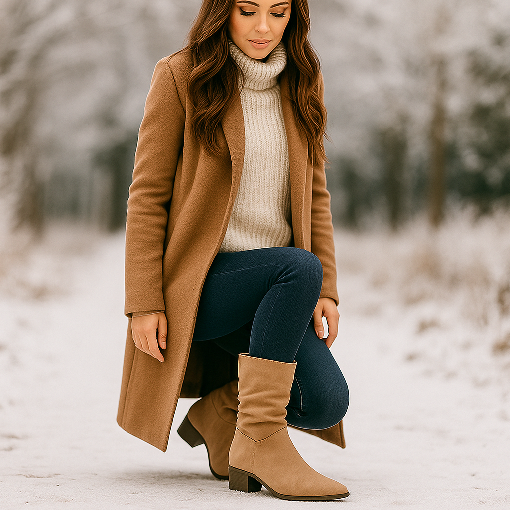 Bottes Hautes Femme en Suédine à Bout Pointu