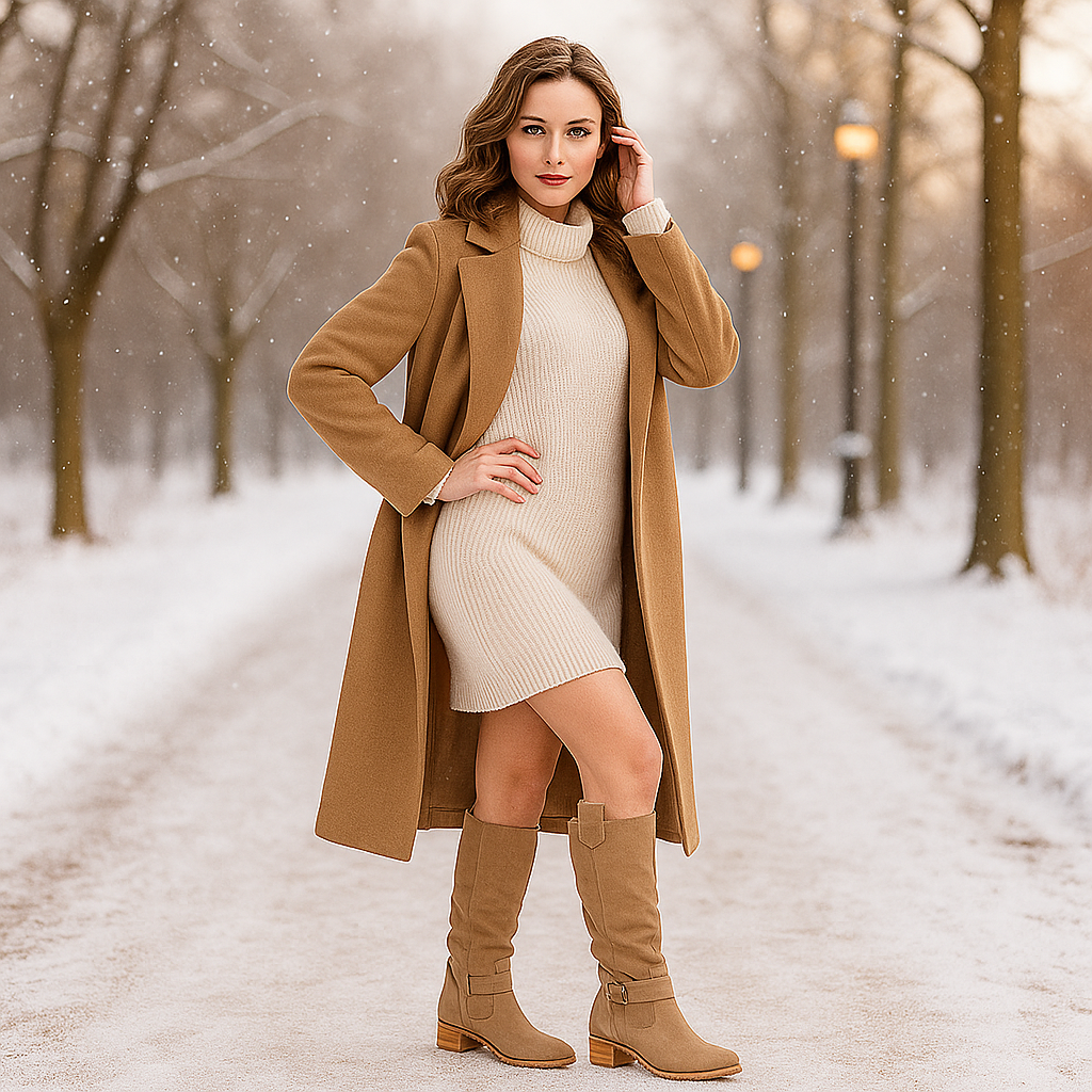Bottes Montantes Femme en Suédine avec Boucle