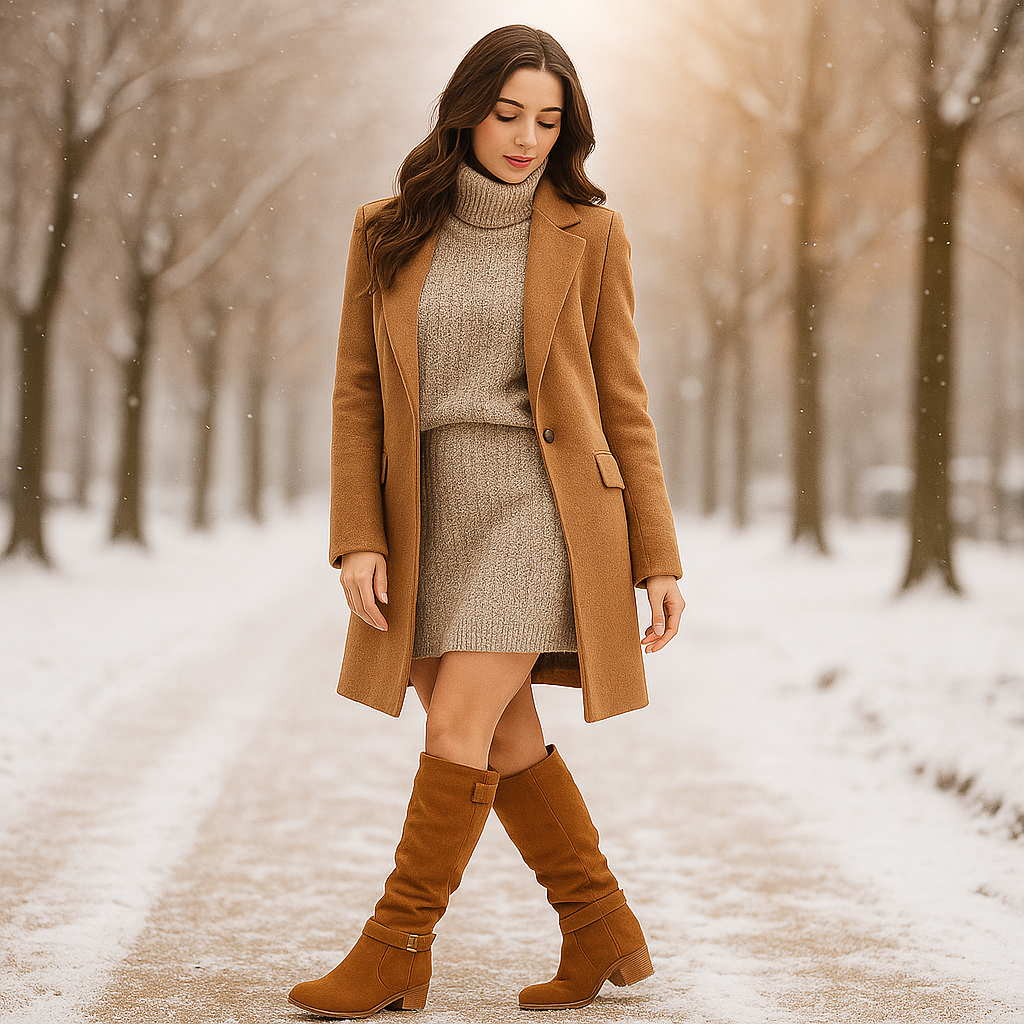 Bottes Montantes Femme en Suédine avec Boucle