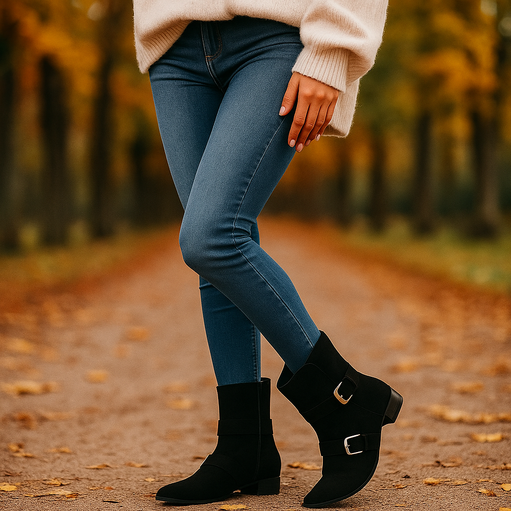 Bottines Femme en Suède avec Sangle