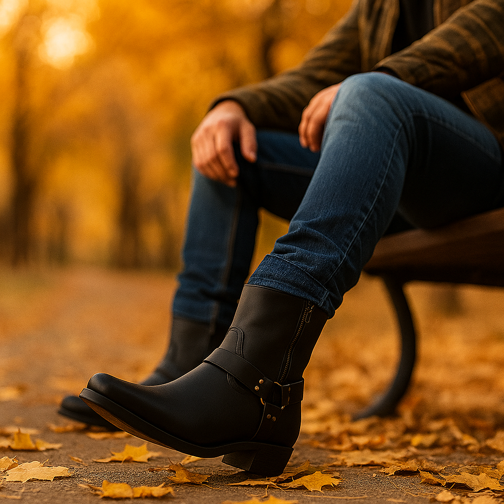 Andrew – Bottes Cowboy Western à Fermeture Éclair