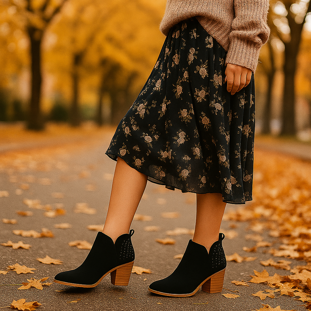 Bottines Femme à Talons – Design Croisé Perforé