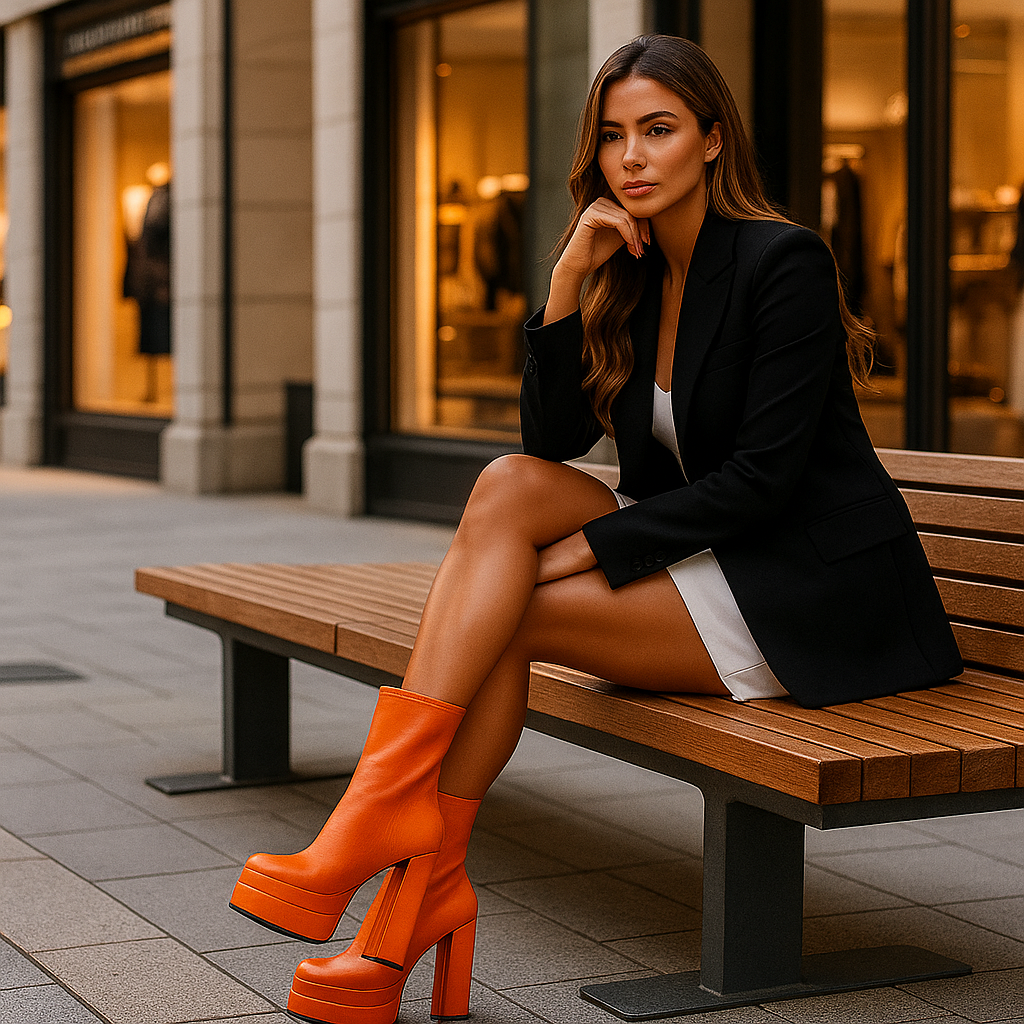 Bottines plateforme à talons hauts femme