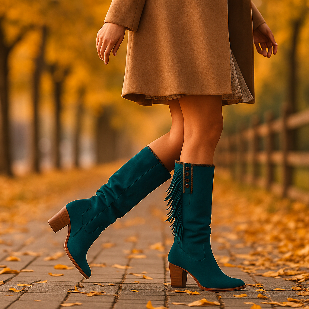 Bottes Western Femme à Franges Élégantes