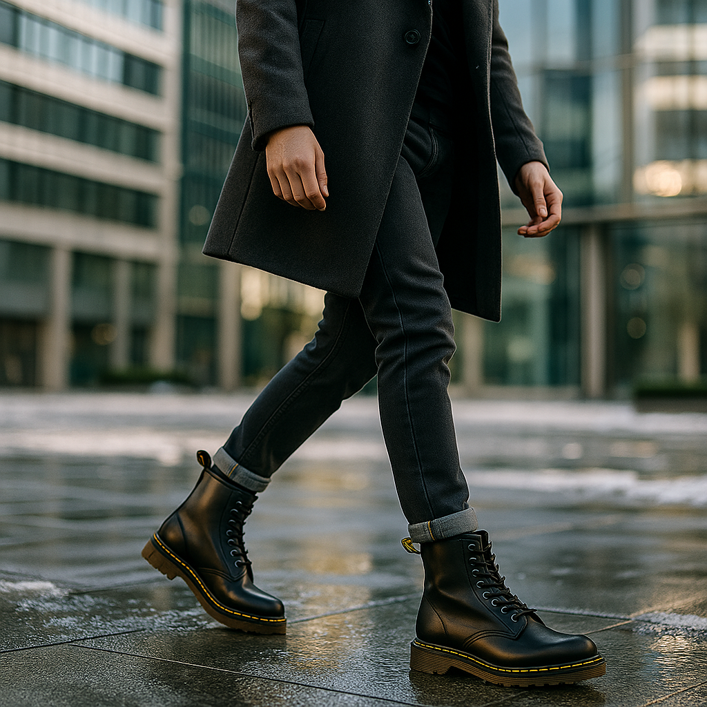 Bottes de Combat Unisex Cuir Robuste