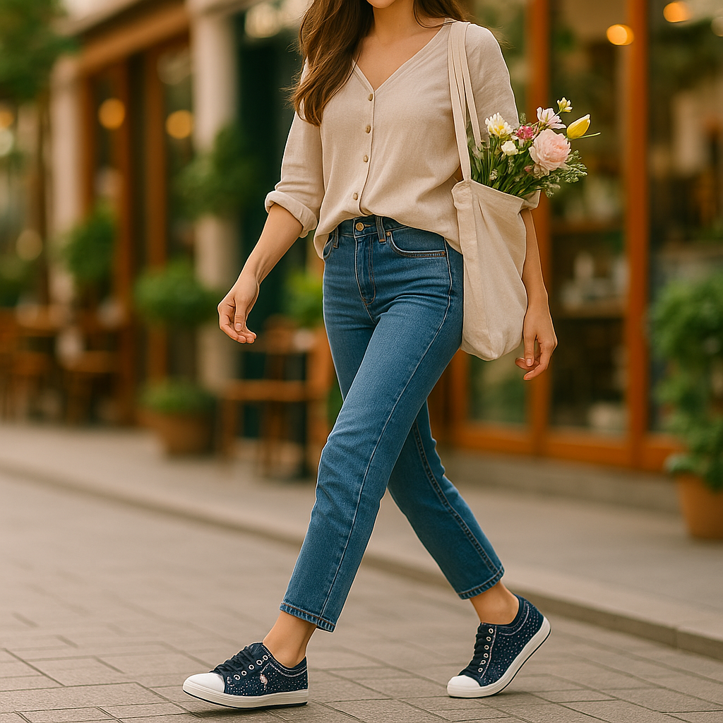 Lara - Baskets confort femme à pois