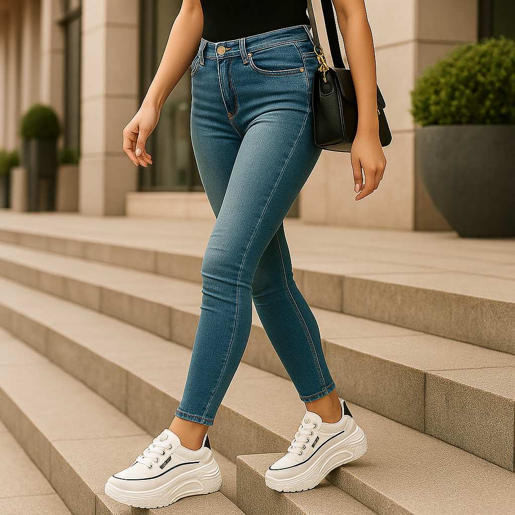 Baskets orthopédiques femme à semelle épaisse