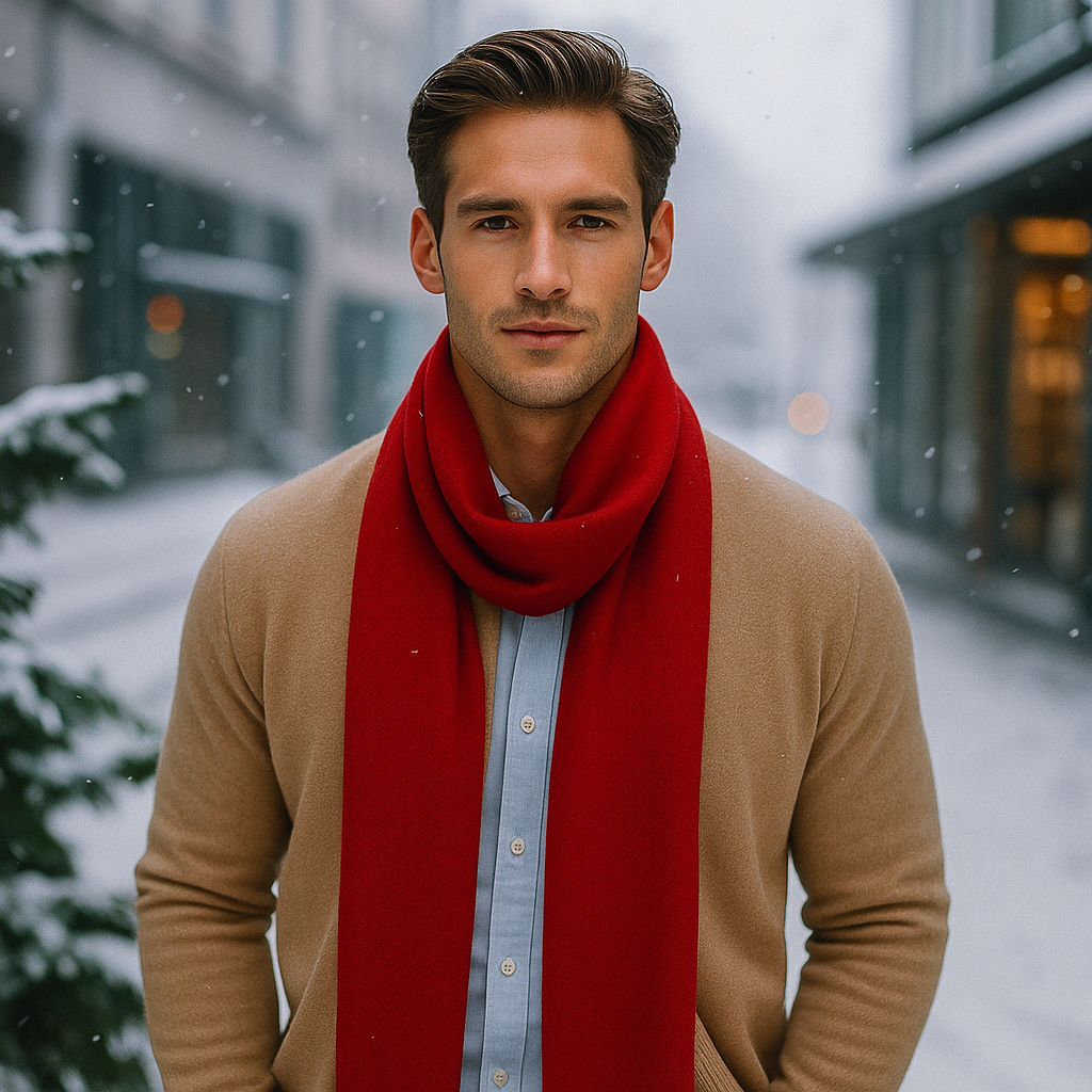 Écharpe en Cachemire Rouge – Élégance et Chaleur Intemporelles