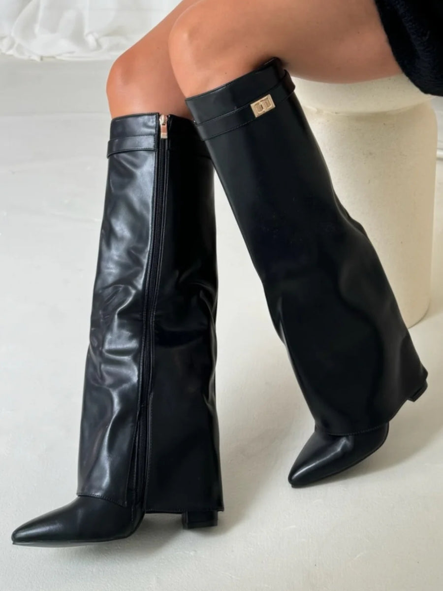 Bottes montantes à talon - Élégance automnale - Confort hiver-Chaussures-PARIS FEMME