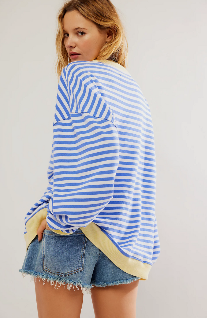 Oversized Rayé Sweat-shirt Femme-Chemisier-PARIS FEMME