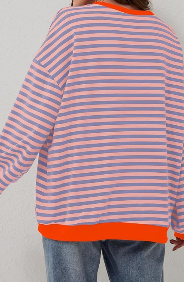 Oversized Rayé Sweat-shirt Femme-Chemisier-PARIS FEMME