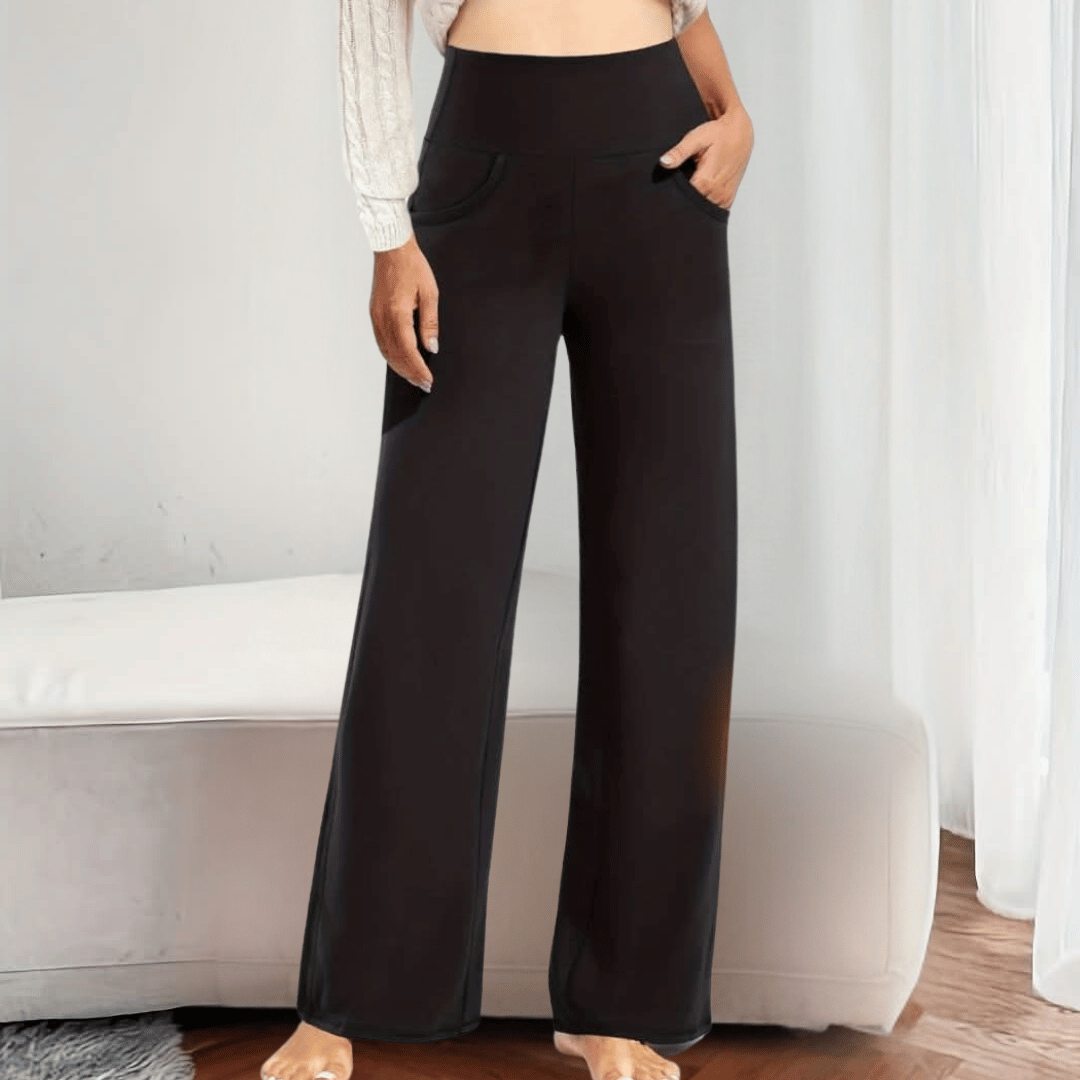 Larysa Pantalons Élastiques en Polaire-Pantalon femme-PARIS FEMME