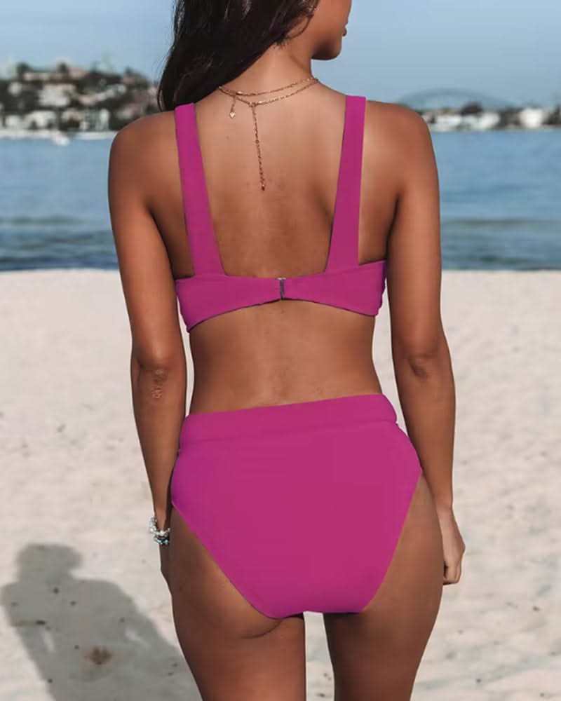 Bikinis unis à taille haute-Costumes Estivaux pour Femmes-PARIS FEMME