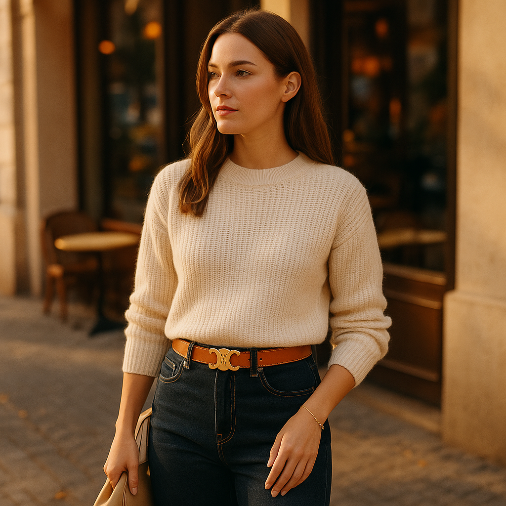 Parisfemme - Ceinture Femme Élégante - Boucle Dorée