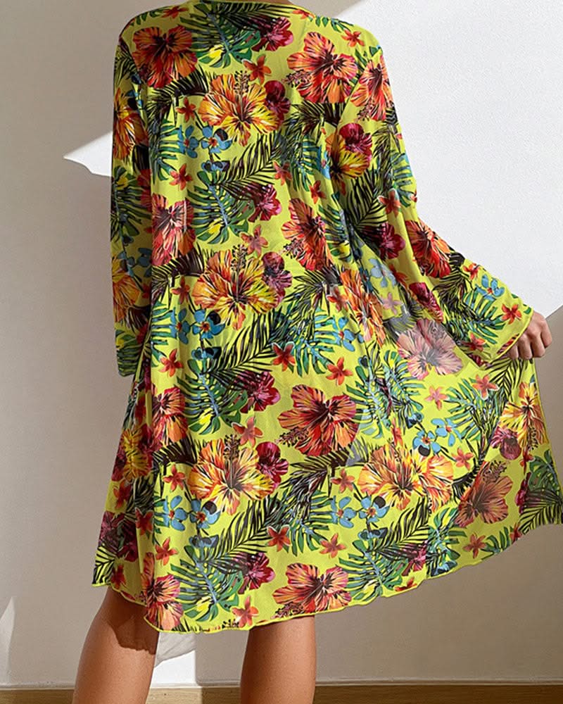Blomtryck Bikinis et Cover Up-Costumes Estivaux pour Femmes-PARIS FEMME